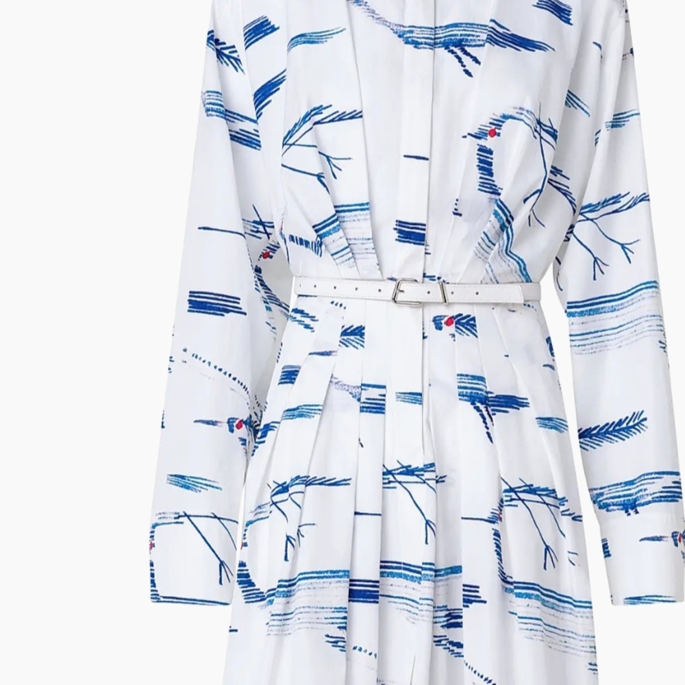 Akris Blue and White Long Sleeve Dress - Picture 3 of 8